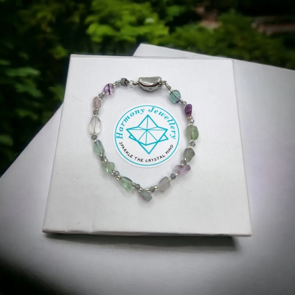 Fluorite Minimalist ckasp bracelet